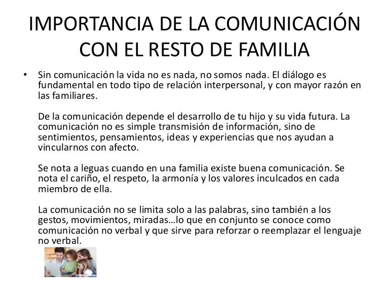 la comunicacion familiar y su importancia